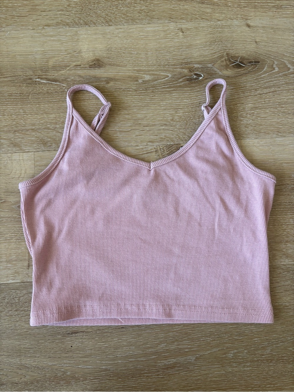 Ribbed Blush Pink Cropped Camisole
